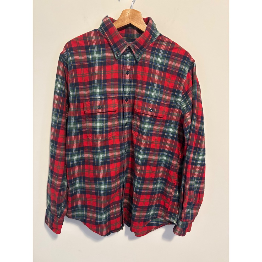 Abercrombie & Fitch Mens XL Red Green Plaid Flannel Button Down Shirt LS